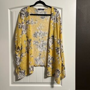 Madeline Sparklestein Cardigan Duster Kimono Weave Boho Hippie Festival Floral M